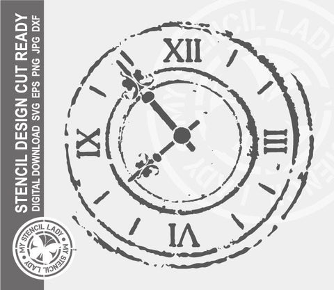 Clock 209 Stencil Digital Download Laser Cricut Cut Ready Design Templates SVG PNG JPG EPS DXF Files