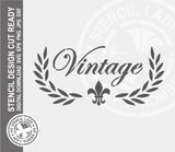 Vintage Wreath Sign 215 Stencil Digital Download Laser Cricut Cut Ready Design Template SVG PNG JPG EPS DXF Files