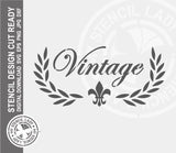 Vintage Wreath Sign 215 Stencil Digital Download Laser Cricut Cut Ready Design Template SVG PNG JPG EPS DXF Files