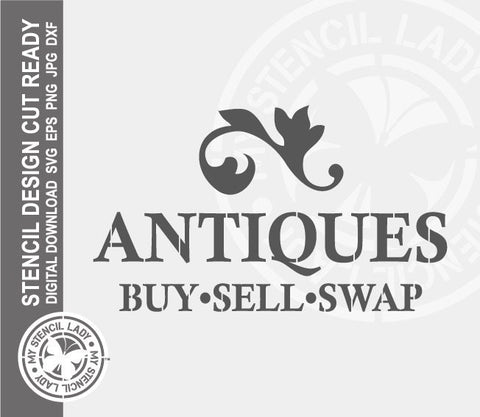Antiques Buy Swap 393 Stencil Digital Download Laser Cricut Cut Ready Design Templates SVG PNG JPG EPS DXF Files