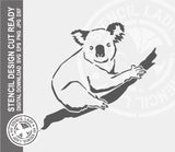 Koala 442 Stencil Digital Download Laser Cricut Cut Ready Design Template SVG PNG JPG EPS DXF Files