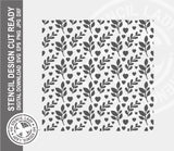 Heart Twig Repeat Pattern 451 Stencil Digital Download Laser Cricut Cut Ready Design Template SVG PNG JPG EPS DXF Files
