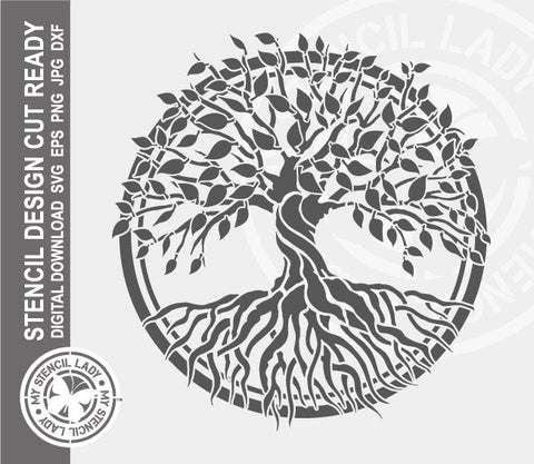 Tree of life 790 Stencil Digital Download Laser Cricut Cut Ready Design Template SVG PNG JPG EPS DXF Files
