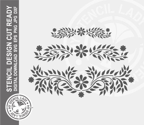 Bone Inlay Floral 795 Stencil Digital Download Laser Cricut Cut Ready Design Templates SVG PNG JPG EPS DXF Files