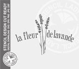 la fleur de lavende 801 Stencil Digital Download Laser Cricut Cut Ready Design Template SVG PNG JPG EPS DXF Files