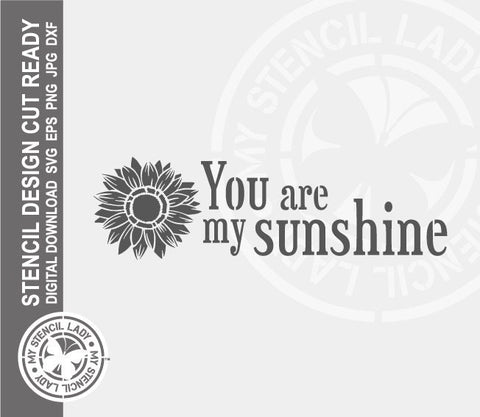 Sunflower Sunshine 874 Stencil Digital Download Laser Cricut Cut Ready Design Template SVG PNG JPG EPS DXF Files