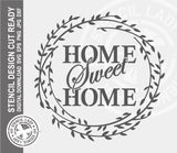 Home Sweet Home 878 Stencil Digital Download Laser Cricut Cut Ready Design Template SVG PNG JPG EPS DXF Files