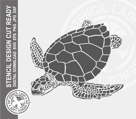 Turtle Sea Creatures Ocean Animals 886 Stencil Digital Download Laser Cricut Cut Ready Design Template SVG PNG JPG EPS DXF Files