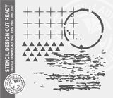 Grunge Mix 927 Stencil Digital Download Laser Cricut Cut Ready Design Template SVG PNG JPG EPS DXF Files