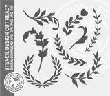 Wreaths Twigs 1008 Stencil Digital Download Laser Cricut Cut Ready Design Template SVG PNG JPG EPS DXF Files