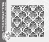 Art Deco Pattern 1210 Stencil Digital Download Laser Cricut Cut Ready Design Templates SVG PNG JPG EPS DXF Files