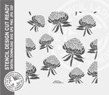 Waratah Australian Flower Pattern 1253 Stencil Digital Download Laser Cricut Cut Ready Design Template SVG PNG JPG EPS DXF Files