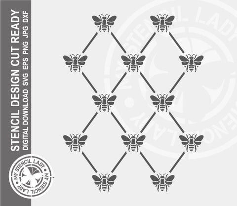 Bee Trellis 1326 Stencil Digital Download Laser Cricut Cut Ready Design Templates SVG PNG JPG EPS DXF Files