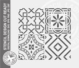 Mixed Modern Tiles Patterns  1356 Stencil Digital Download Laser Cricut Cut Ready Design Template SVG PNG JPG EPS DXF Files
