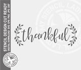 Thankful Wreath Wording 1393 Stencil Digital Download Laser Cricut Cut Ready Template SVG PNG JPG EPS DXF Files