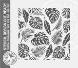 Palm Leaves Tropical Patterns 1396 Stencil Digital Download Laser Cricut Cut Ready Template SVG PNG JPG EPS DXF Files