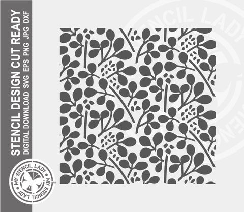 Botanicals Pattern 1400 Stencil Digital Download Laser Cricut Cut Ready Templates SVG PNG JPG EPS DXF Files