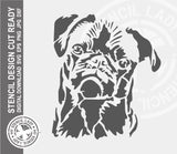 Pug Dog 1435 Stencil Digital Download Laser Cricut Cut Ready Design Template SVG PNG JPG EPS DXF Files