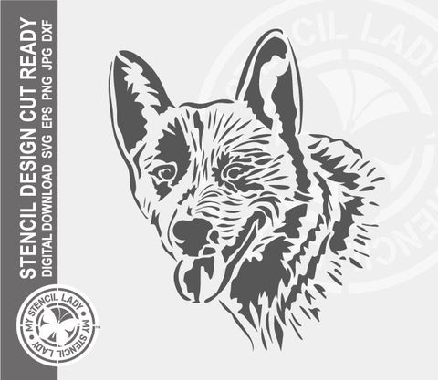 Australian Cattle Dog 1461 Stencil Digital Download Laser Cricut Cut Ready Design Templates SVG PNG JPG EPS DXF Files