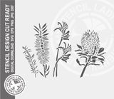 Australian Natives Flower Mix 1467 Stencil Digital Download Laser Cricut Cut Ready Design Templates SVG PNG JPG EPS DXF Files