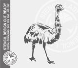 Emu 1511 Stencil Digital Download Laser Cricut Cut Ready Design Templates SVG PNG JPG EPS DXF Files