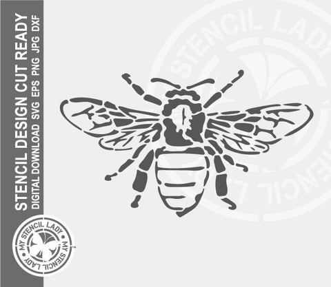 Bee 1704 Stencil Digital Download Laser Cricut Cut Ready Design Templates SVG PNG JPG EPS DXF Files