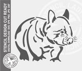 Wombat 1753 Stencil Digital Download Laser Cricut Cut Ready Design Template SVG PNG JPG EPS DXF Files