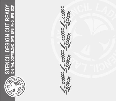 Wheat Repeatable Border 1754 Stencil Digital Download Laser Cricut Cut Ready Design Template SVG PNG JPG EPS DXF Files