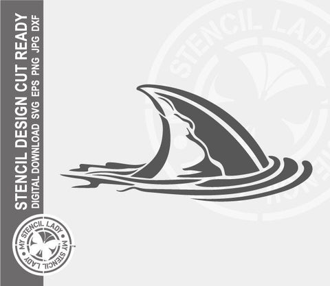 Shark Fin 1760 Stencil Digital Download Laser Cricut Cut Ready Design Template SVG PNG JPG EPS DXF Files