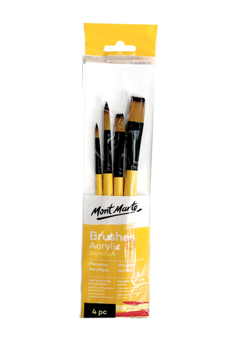Gallery Series Paint Brushes Set Acrylic 4pce