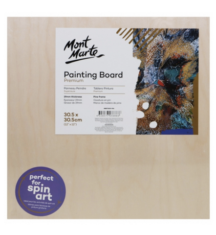 Mont Marte Studio Canvas Painting Board 30.5cm Premium Painting Board 30.5 x 30.5cm (12 x 12in) Chalk Painting Furniture Decor Stencils