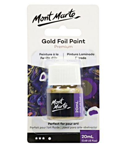 Mont Marte Studio Paint Premium Gold Foil Paint 20ml Gold Foil Paint Chalk Painting Furniture Decor Stencils