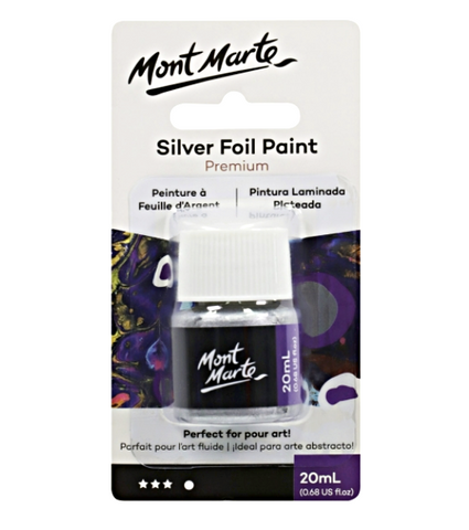 Mont Marte Studio Paint Premium Silver Foil Paint 20ml Silver Foil Paint Chalk Painting Furniture Decor Stencils