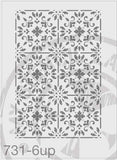 Tile Pattern Stencil 731 Repeating and Continuous Floor and Wall Reusable Stencils