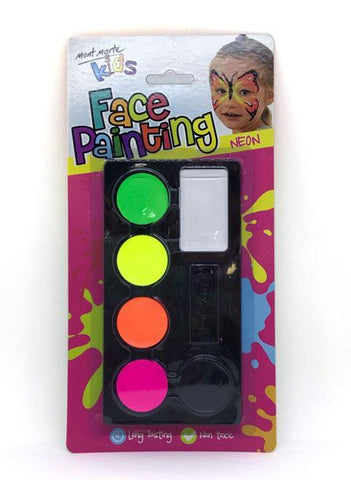 Mont Marte Studio Paint Face Paint Set Neon - Mont Marte DS - Face Paint Set - Neon Chalk Painting Stencils Australia