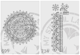 My Stencil Lady Stencil Pack of 2 - Mandala & Border : XXXXLarge Mandala 485mm Cutout (Sheet size 500x500mm) & Border XXLarge 97mm Thickness (Sheet size 175x420mm) Stencil 691 Chalk Painting Stencils Australia