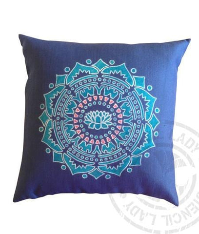 Cushion Hand Painted / Stencilled - SOLD - NOT AVAILABLE - My Stencil Lady Australian Made Stencils Mandala Vintage Craft Scrapbooking