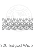 My Stencil Lady Stencil XXXLarge - Edged Wide - 80x92mm Individual Damask within Pattern, Full Cutout 220x550mm including overlap (Sheet size 240x570mm) Stencil 336 Chalk Painting Furniture Decor Stencils