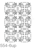 My Stencil Lady Stencil Large - 6up - 185x277mm Full Cutout - Each Tile Space 92mmSq (Sheet Size 210x295mm) Stencil 554 Chalk Painting Furniture Decor Stencils