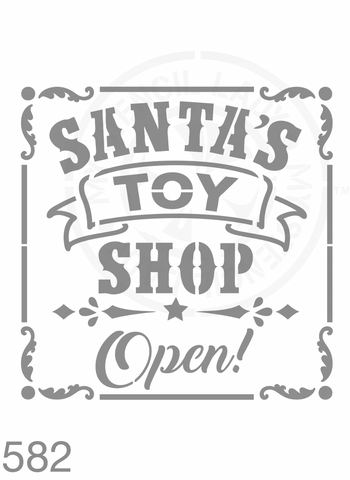 Santa’s Toy Shop Christmas Stencil 582 Words Sayings and DIY Sign Templates and Stencils