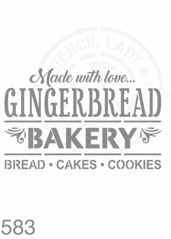 Gingerbread Bakery Christmas Stencil 583 Words Sayings and DIY Sign Templates and Stencils