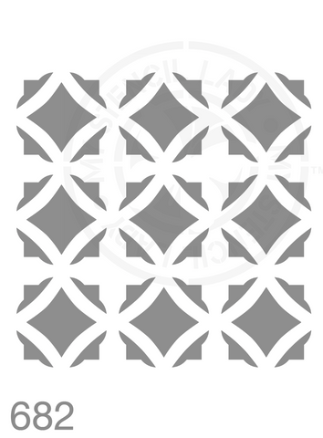 Tile Pattern Stencil 682 Repeating and Continuous Floor and Wall Reusable Stencils