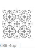 My Stencil Lady Stencil XLarge - 4up - 285mm Full Cutout (Sheet Size 300x300mm) Stencil 689 Chalk Painting Furniture Decor Stencils