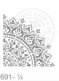My Stencil Lady Stencil XXLarge - Quarter Design Making 750mm Diameter - 385mm Cutout (1 x Sheet size 400x400mm) Stencil 691 Chalk Painting Furniture Decor Stencils