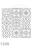 My Stencil Lady Stencil XLarge - 93mmSq Each Tile, 285mmSq Design Cutout (Sheet Size 300x300mm) Stencil 1346 Chalk Painting Furniture Decor Stencils