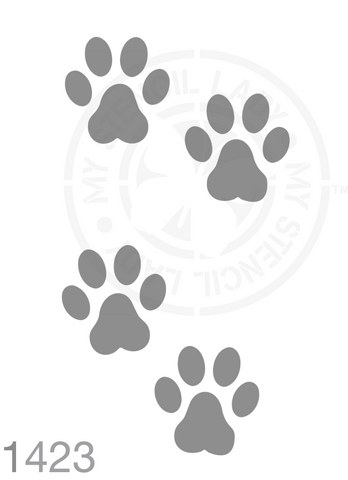 Dog Paw Prints Stencil 1423 Reusable Animals Fauna and Wildlife Stencils and Templates