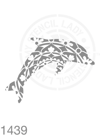 Patterned Silhouette Dolphin Stencil 1439 Reusable Animals Fauna and Wildlife Stencils and Templates