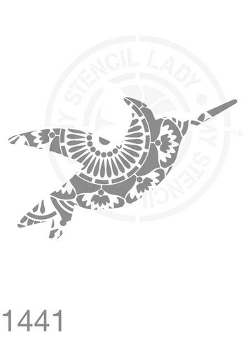 Patterned Silhouette Hummingbird Stencil 1441 Unique Designs and Patterns in Stencils and Templates