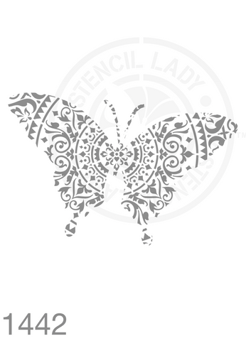 Patterned Silhouette Butterfly Stencil 1442 Butterflies and Insects Reusable Templates and Stencils