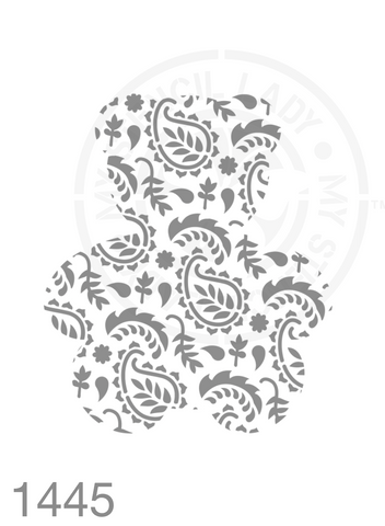 Patterned Silhouette Teddy Bear Stencil 1445 Unique Designs and Patterns in Stencils and Templates